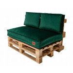 Paletové sedenie Golden Garden GG76 - podsedák a vankúš 120cm x 80cm x 15cm penový granulát smaragdová